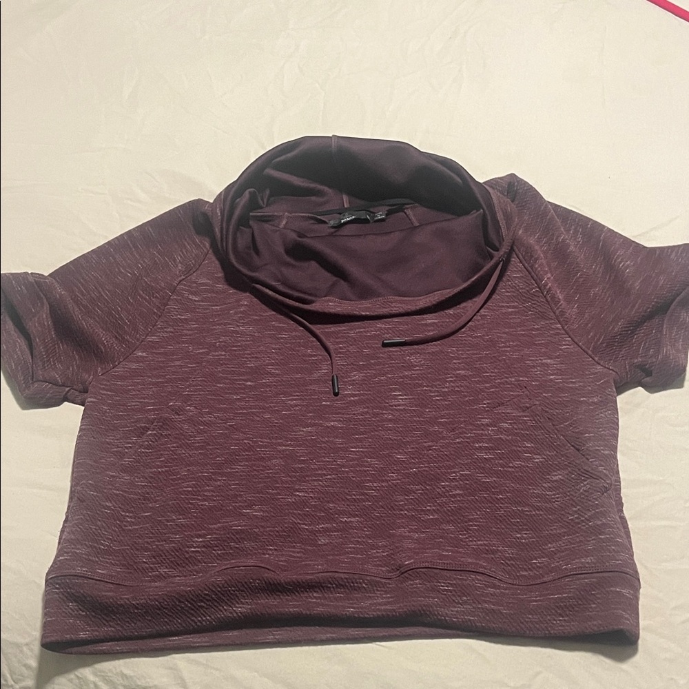Prana Women's Burgundy Short Sleeve Cowl Neck Top